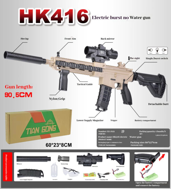 HK 416 Automatic Gel Blaster - Image 2